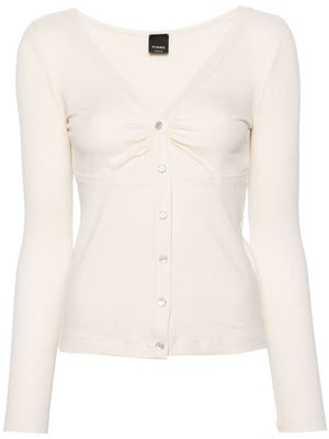 PINKO cut-out detailed ribbed top - White