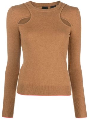 PINKO cut-out fine-knit jumper - Brown
