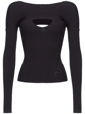PINKO cut-out ribbed-knit jumper - Black