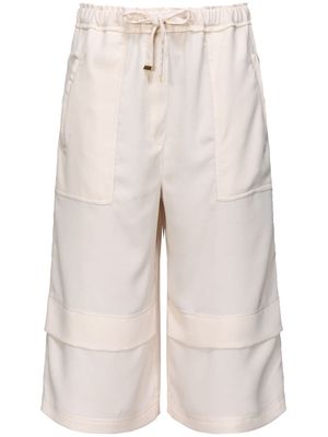 PINKO drawstring-waist cropped trousers - White