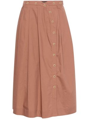 PINKO Ecuba poplin midi skirt - Brown