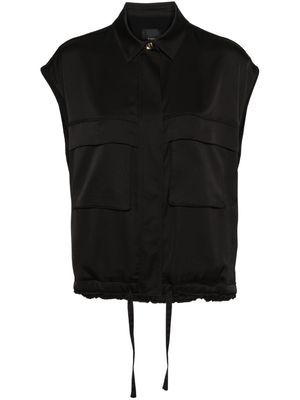 PINKO Eros satin gilet - Black