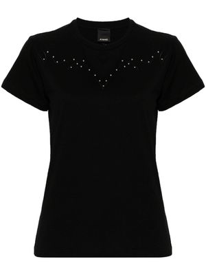 PINKO eyelet-detailing cotton T-shirt - Black