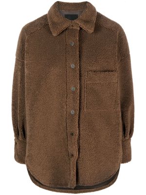 PINKO faux-fur shirt jacket - Brown