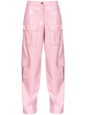 PINKO faux-leather cargo-pockets trousers