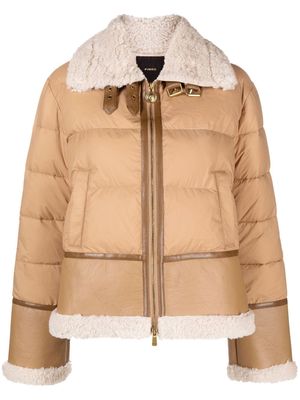 PINKO faux-shearling padded jacket - Brown