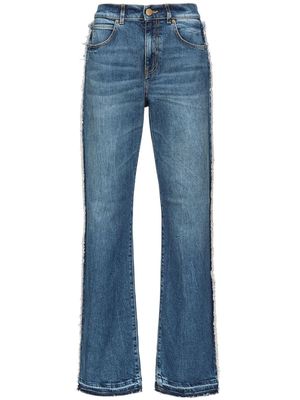 PINKO frayed-trim flared jeans - Blue