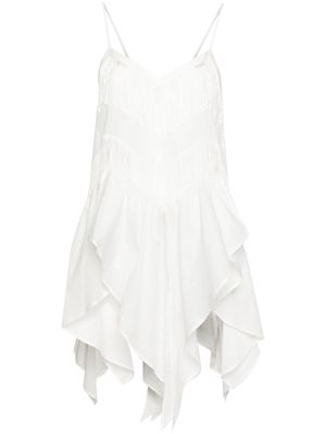 PINKO fringed cotton tank top - White