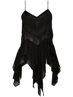 PINKO fringed draped top - Black