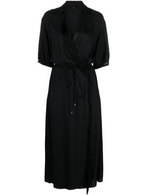 PINKO fringed wrap maxi dress - Black