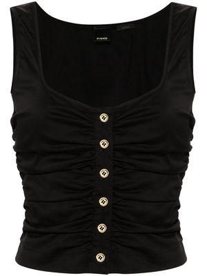 PINKO gathered poplin tank top - Black