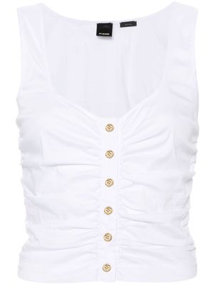 PINKO gathered poplin tank top - White