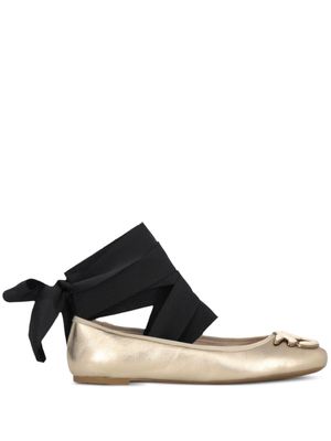 PINKO Gioia Birds ballerina shoes - Gold