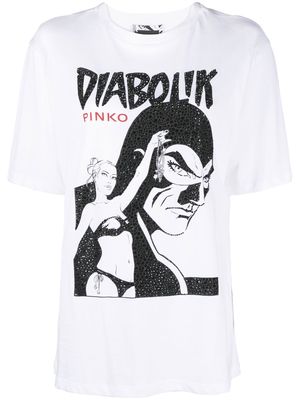 PINKO graphic-print short-sleeve T-shirt - White