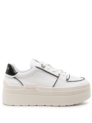 PINKO Greta two-tone platform sneakers - White