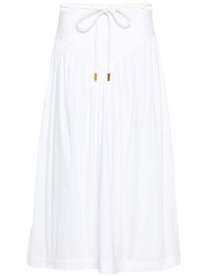 PINKO Grinch drawstring midi skirt - White