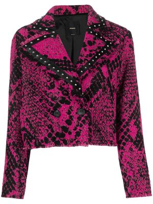 PINKO Grisu snakeskin-jacquard cropped jacket