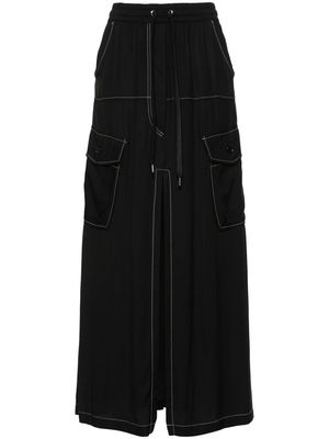 PINKO Gulp contrast-stitching midi skirt - Black