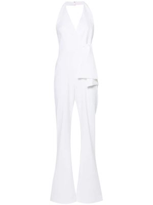 PINKO halterneck flared jumpsuit - White