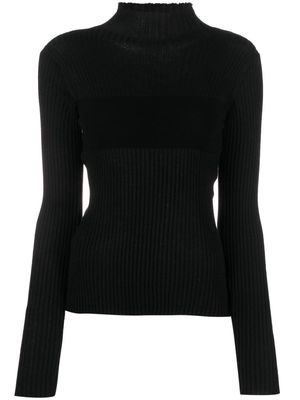 PINKO high-neck ribbed-knit jumper - Black