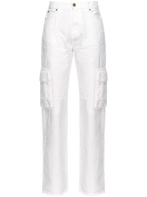 PINKO high-rise straight-leg cargo jeans - White