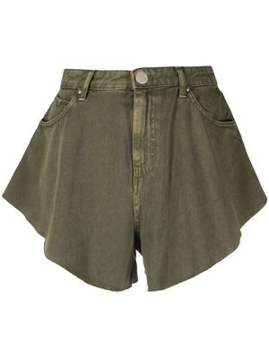 PINKO high-waisted flared shorts - Green