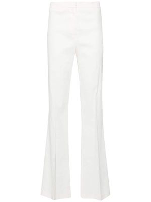 PINKO high-waisted linen-blend trousers - White
