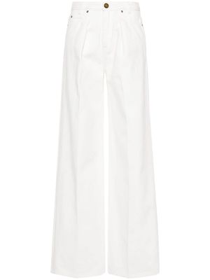 PINKO high-waisted wide-leg jeans - White