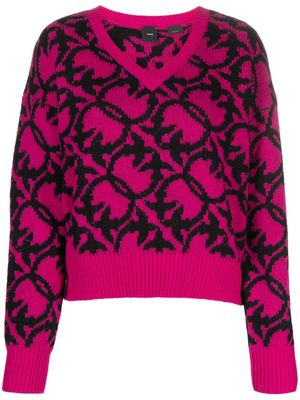 PINKO intarsia-knit logo jumper