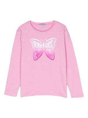 Pinko Kids butterfly-print long-sleeved T-shirt