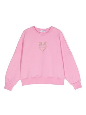 Pinko Kids crystal-embellished Love Bird sweatshirt