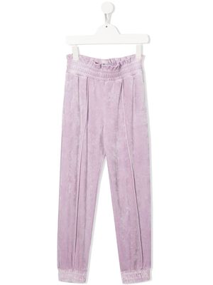 Pinko Kids elasticated velour track pants - Purple