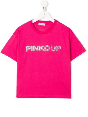 Pinko Kids embellished-logo detail T-shirt