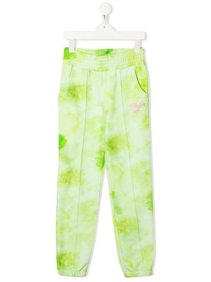 Pinko Kids embroidered logo sweatpants - Green