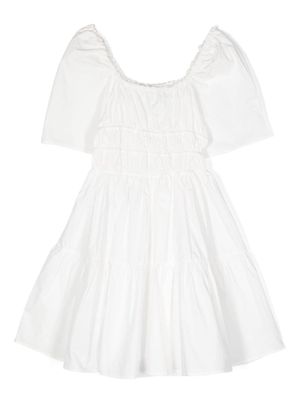 Pinko Kids gathered detailing cotton dress - White