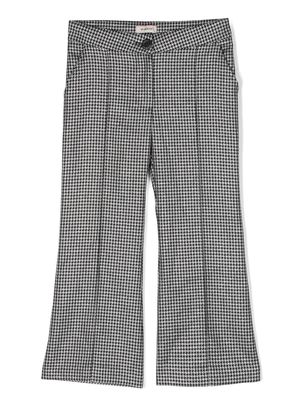 Pinko Kids houndstooth-pattern flared trousers - Black