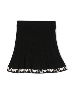 Pinko Kids intarsia-knit ribbed skirt - Black