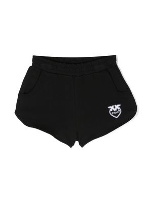 Pinko Kids logo-embroidered elasticated shorts - Black