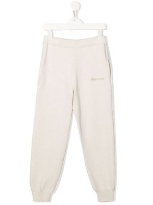 Pinko Kids logo-embroidered track pants - Neutrals