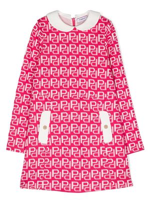 Pinko Kids logo-print cotton dress
