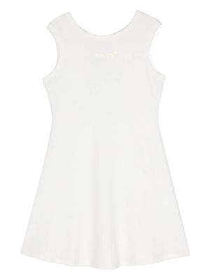 Pinko Kids logo-print knitted dress - White