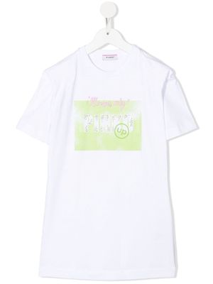 Pinko Kids logo-print T-shirt dress - White