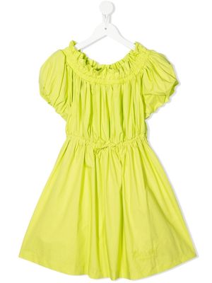 Pinko Kids ruffled-collar cotton dress - Green