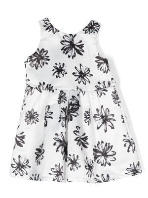 Pinko Kids sleeveless floral dress - White