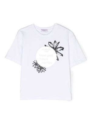Pinko Kids slogan-print short-sleeve T-shirt - White