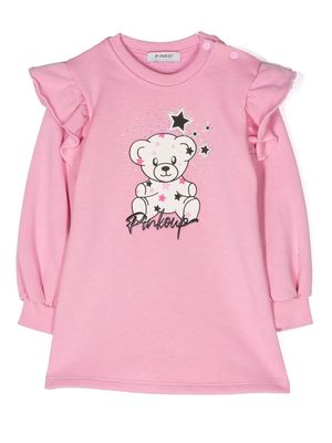 Pinko Kids teddy-print cotton dress