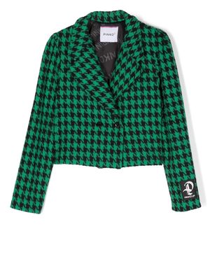 Pinko Kids TEEN houndstooth double-breasted jacket - Green