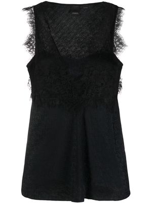 PINKO lace-detail sleeveless top - Black