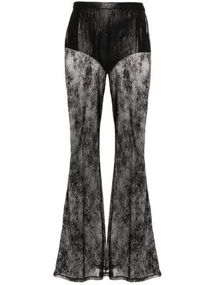 PINKO laminated-lace trousers - Black
