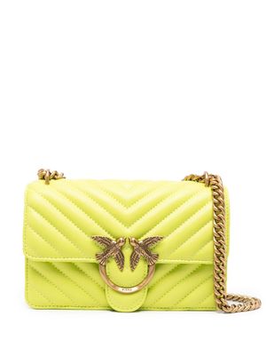 PINKO logo-plaque quilted crossbody bag - Yellow